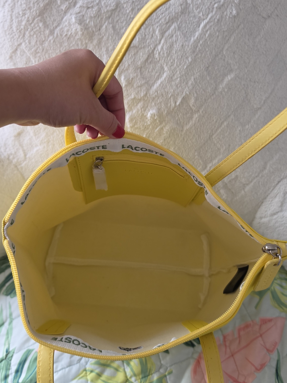 Lacoste Yellow Tote with Signature Crocodile - Picture 4 of 6